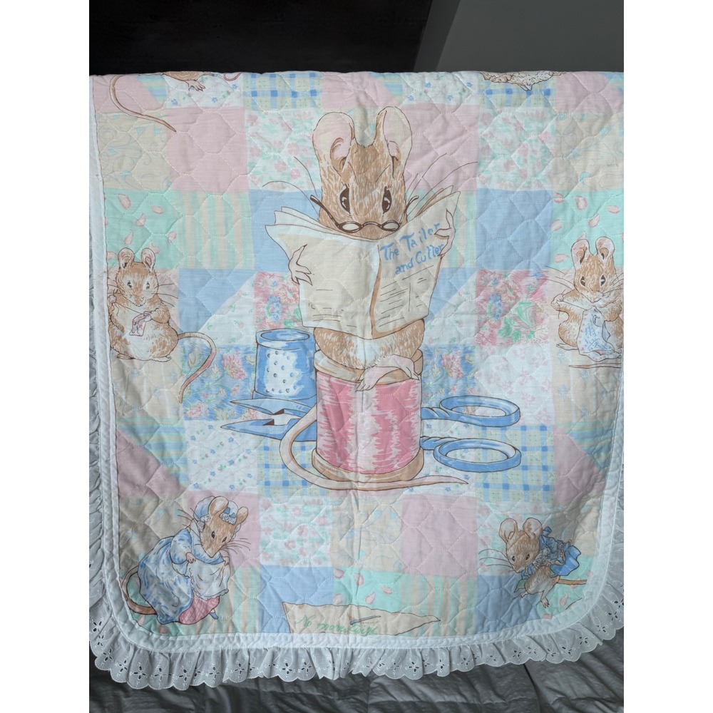 Vintage Peter Rabbit Print Baby Quilt - Picture 6 of 15